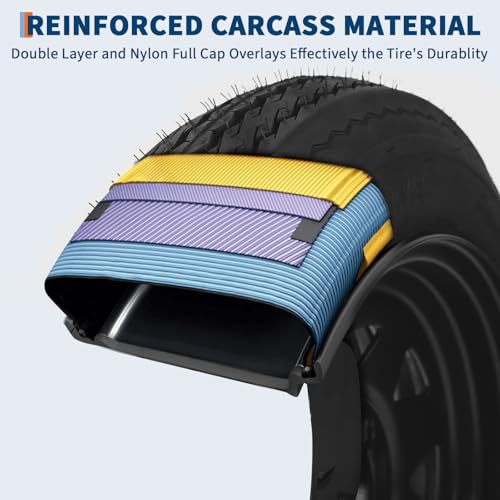 Heavy Duty 2-Pack 5.30-12 Trailer Tires & Black 12" Steel Wheels – 6PR Load Range C, All-Weather, 5 Lug 4.5" Bolt Design, Easy Assembly for Utility/Boat/Camper/Cargo Trailers - size: 5.30-12 5 lug