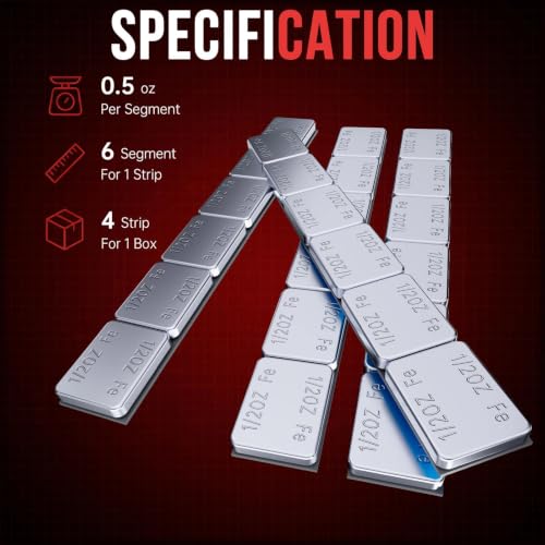 Sposuit Adhesive Stick on Wheel Weights 1/2oz, 0.5oz, Chrome(12pcs) - color: Chrome, size: 24Pcs(0.5oz)
