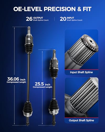 KAX Front CV Axle Shaft Assembly Compatible with Toyota & Pontiac - size: Front - 66-5224 66-5228