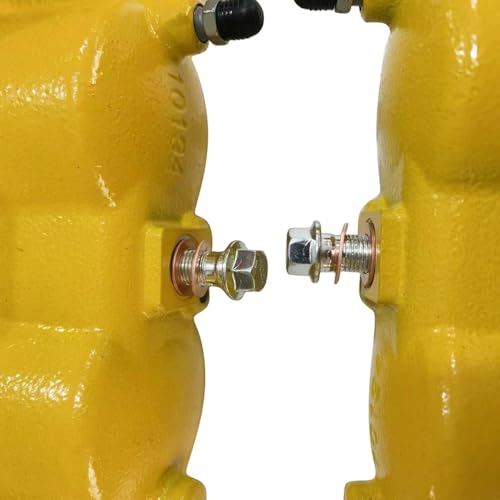 18B5404 18B5405 Yellow Front Dual Piston Brake Calipers with Bracket Set