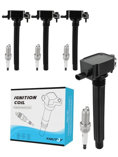 TAUTOY UF751TY Set of 4 Ignition Coil Pack & Iridium Spark Plugs (2.4L Only) For Jeep Cherokee Compass Renegade,For Chrysler 200,For Dodge Dart,For Fiat 500X
