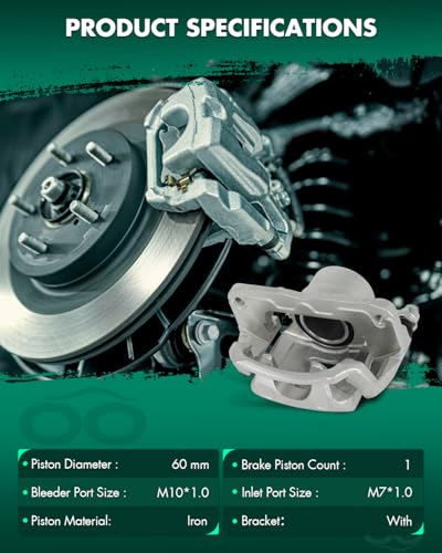 SCITOO 19B1974 19B1975 Front Left & Right Disc Brake Calipers With Bracket - size: Front[19B1974 & 19B1975]Silver