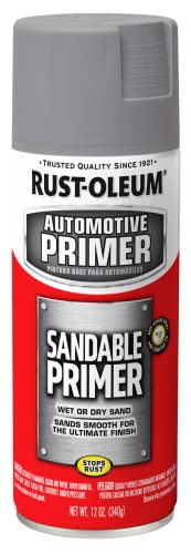 Rust-Oleum 249415 Automotive Sandable Primer Spray, 12 oz, Gray - color: Gray, size: 12 Ounce (Pack of 1)