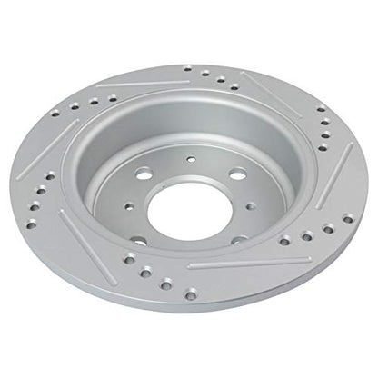 TRQ Performance Front and Rear Brake Rotor Set G Coated Drilled and Slotted - style: BRA13966
