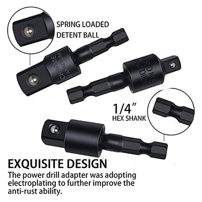 17Pcs Tools Flexible Drill Bit Extension,Include 3Pcs Rotatable Socket Adapter 2Pcs Hex Shank 105° Right Angle Drill Attachment 10 Short Screwdriver Bits 90° Angled Bits & Bendable Drill Bit Extension - color: 16*black