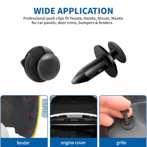 240PCS Car Retainer Clips Kit - 6mm 7mm 8mm 9mm 10mm Bumper Push Rivet Fasteners, Expansion Screws Replacement Kit, Compatible with GM, Ford, Toyota, Honda, Chrysler, Nissan Vehicles - size: 6mm-10mm