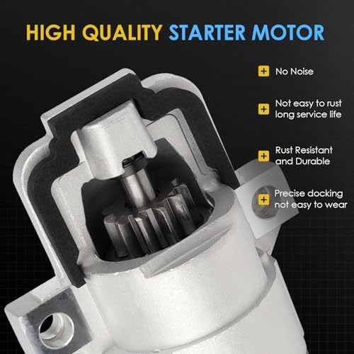 19227 Starter Motor Compatible with Ford Explorer 13-16, Escape 13-17, Fusion 12-16, Focus 11-16, Edge 13-18, Taurus 13-16 & Lincoln MKZ 13-16, MKC 15-16, MKT [OE# BB5T11000BA BB5Z11002B] - color: 19227