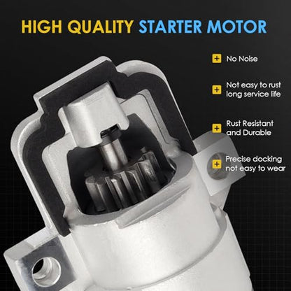 19227 Starter Motor Compatible with Ford Explorer 13-16, Escape 13-17, Fusion 12-16, Focus 11-16, Edge 13-18, Taurus 13-16 & Lincoln MKZ 13-16, MKC 15-16, MKT [OE# BB5T11000BA BB5Z11002B] - color: 19227