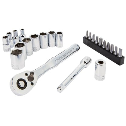 CRAFTSMAN Socket Set, 24-Piece, 1/4 Inch Drive, Metric, Includes Storage Case, 90-Tooth (CMMT12110LZ) - style: NEW MM Set