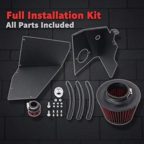 Cold Air Intake Compatible with 2000-2006 Audi TT 8N / 1999-2006 VW GTI MK4 / 1999-2005 VW Jetta MK4 / 1999-2005 VW Jetta GLI MK4, Heat - Resistant Aluminum Pipe, High - Flow Filter