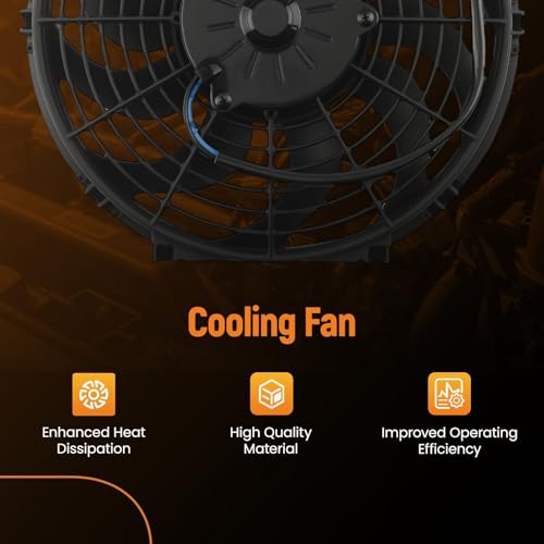 maXpeedingrods 2X 12 inch Universal Slim Fan Push Pull Electric Radiator Cooling 12V Mount Kit - size: 12 inch