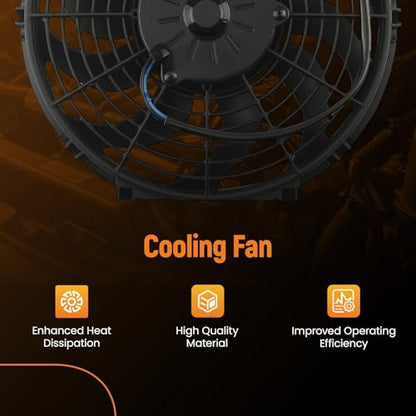 maXpeedingrods 2X 12 inch Universal Slim Fan Push Pull Electric Radiator Cooling 12V Mount Kit - size: 12 inch