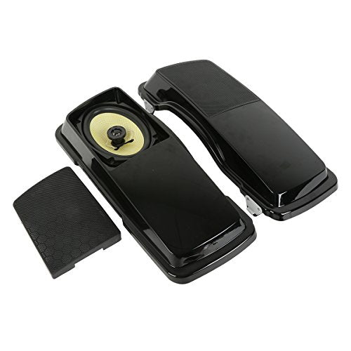 XMT-MOTO Saddlebags Lid with 6"x 9" Speakers Fit for Harley Touring - style: Black Single 6x9 Speaker Saddlebag Lids (93-13)