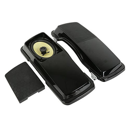 XMT-MOTO Saddlebags Lid with 6"x 9" Speakers Fit for Harley Touring - style: Black Single 6x9 Speaker Saddlebag Lids (93-13)