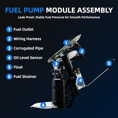 75132-01D Fuel Pump Assembly Compatible with 2001-2005 Harley-Davidson Softail Series Heritage Classic, Fat Boy, Night Train, Deluxe, Springer, Standard, Replacement for 75132-01B, HFP-A321
