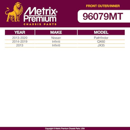 Metrix Premium Chassis Parts Outer & Inner Tie Rod End Kit Fits JX35 2013 - size: 96079MT