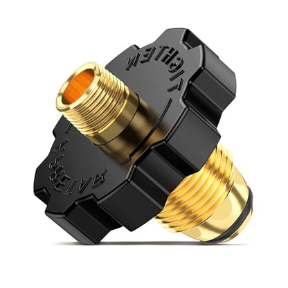 1PCS POL Propane Gas Tank Adapter Plug with Excess Flow to 1/4 Inch NPT Male Pipe Thread Fitting, 5-100 lb Propane Tank Connector Propane Adapter Fitting for Propane Hose, Regulator - 100% Solid Brass - size: POL-1PCS