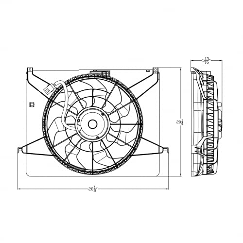 for Hyundai Sonata Radiator and A/C Condenser Fan Assembly 2009 2010 2.4L for HY3115134 | 25380-0A170
