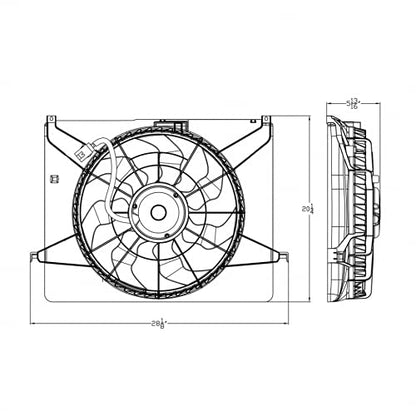 for Hyundai Sonata Radiator and A/C Condenser Fan Assembly 2009 2010 2.4L for HY3115134 | 25380-0A170