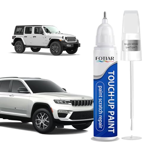 Touch Up Paint for Jeep Bright White PW7/GW7 Paint Code Scratch Repair - color: Bright White (PW7/GW7)