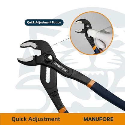 MANUFORE Water Pump Pliers, 7/10/16 Inch Tongue and Groove Pliers Set - style: 7-10-16 in