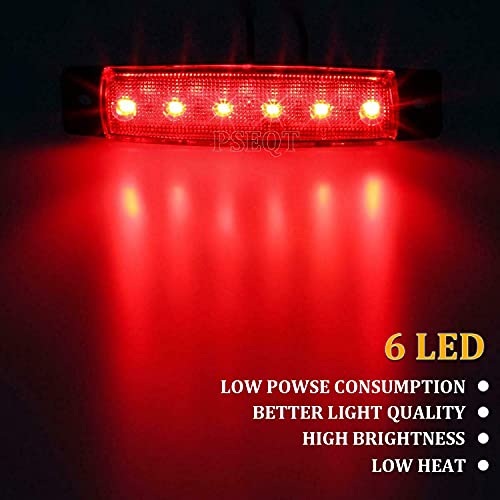 PSEQT 10 Pcs LED Rock Strip Lights Car Underglow Wheel Fender Well Lighting Kits Waterproof for Golf Cart Wrangler Offroad Truck RV UTV ATV Snowmobile (Red) - color: Red