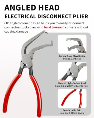 4 PCS Automotive Electrical Disconnect Pliers and Hose Clamp Pliers Set - color: 4 Pcs Automotive Repair Set-red Handle