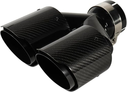 Carbon Fiber Dual Exhaust Tip 2.5 Inch Inlet 3.5 Inch Outlet Dual Carbon Fiber Exhaust Tip - size: 2.5 Inlet 3.5 Outlet