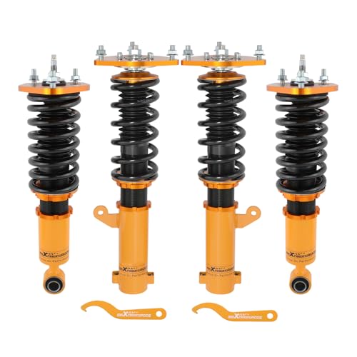 maXpeedingrods Coilover for Mitsubishi Eclipse 2006-2012, for Mitsubishi Galant 2004-2012, 24 Levels Damper Adjustable Coilovers Suspension Kit, Height Adjustable Lowering Kit Struts Gold - color: Gold