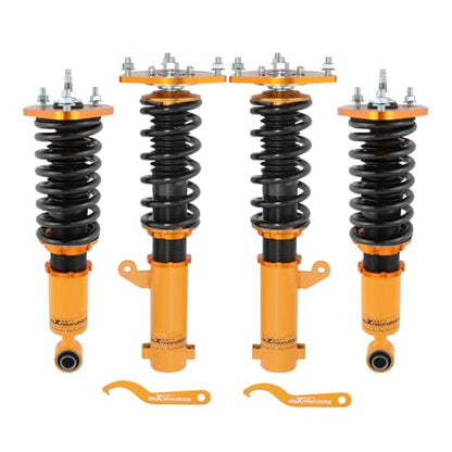maXpeedingrods Coilover for Mitsubishi Eclipse 2006-2012, for Mitsubishi Galant 2004-2012, 24 Levels Damper Adjustable Coilovers Suspension Kit, Height Adjustable Lowering Kit Struts Gold - color: Gold