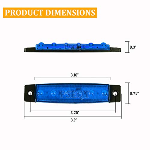PSEQT 10 Pcs LED Rock Strip Lights Car Exterior Underglow Wheel Fender Well Lighting Kits Waterproof for Golf Cart Wrangler Offroad Truck RV UTV ATV Snowmobile (Blue) - color: Blue