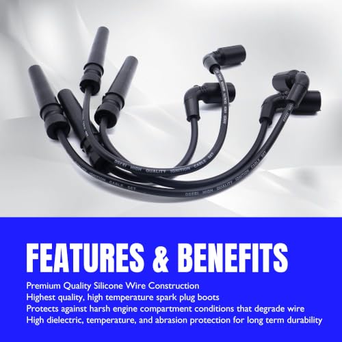 55400 Ignition Spark Plug Wires Set of 4 Compatible with Chevrolet - style: 55400