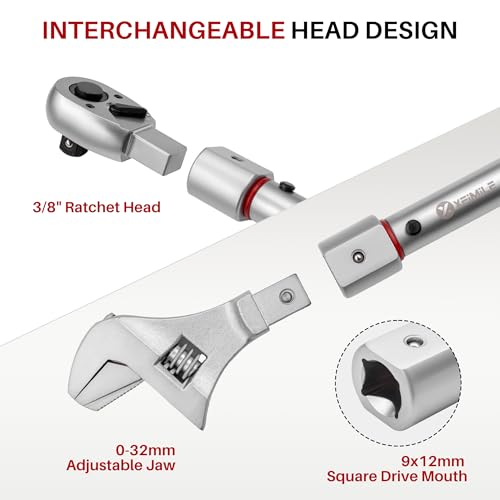 Adjustable Open End Torque Wrench 3/8" Drive-5-45 Ft.Lb for HVAC - size: 3/8" 5-45FT.LB, style: Click
