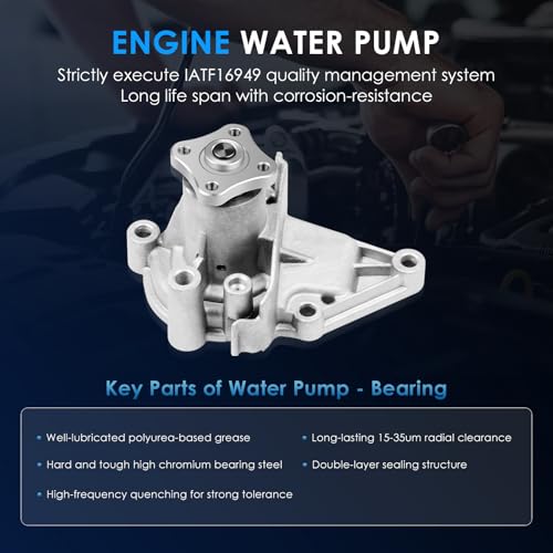 ECCPP Timing Belt Kit with Water Pump Compatible For Hyundai