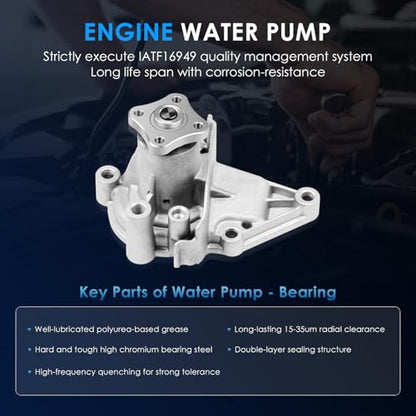 ECCPP Timing Belt Kit with Water Pump Compatible For Hyundai