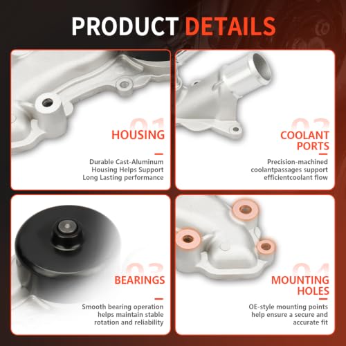 AW6169 Engine Water Pump Kit for Dodge Charger Challenger - size: AW6169
