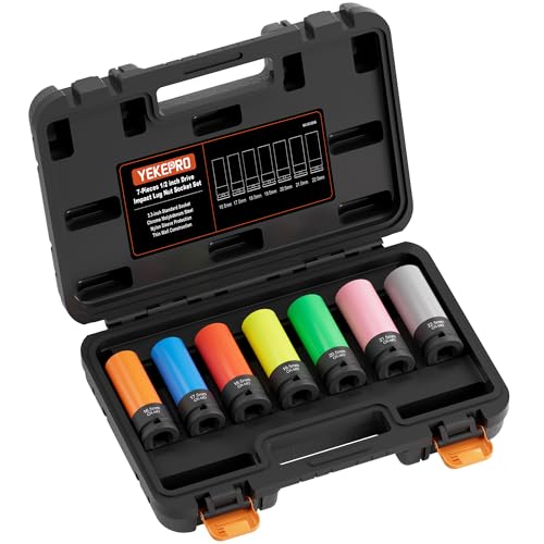 7PCS 1/2" Drive Half Size Lug Nut Impact Socket Set 16.5-22.5mm