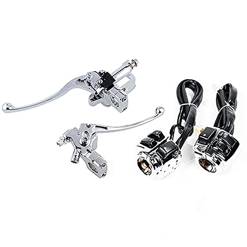AMOPA Compatible with 1996-2012 Harley 1'' Handlebar Softail Dyna Sportster V-Rod Motorcycle Horn Turn Signal Head Light Switch with Harness & Hydraulic Brake Master Cylinder Clutch Levers
