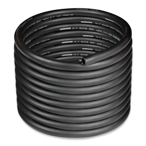 EVIL ENERGY 1" Heater Hose Coolant Radiator Straight 60PSI SAE 20R3 25FT Black - size: 1 25FT