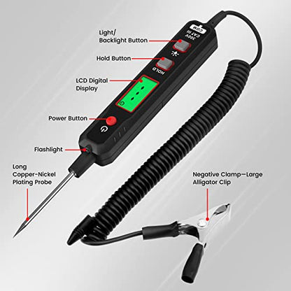 KAIWEETS Fuse Tester, Smart Automotive Test Light for Cars, 0.8-100V DC