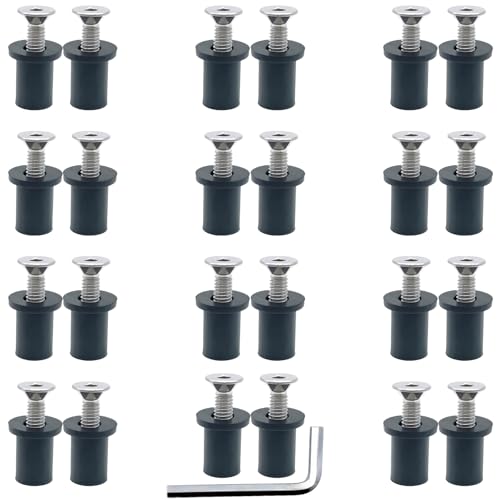 24 Pairs M4 Neoprene Rubber Well Nuts for Kayak with Brass Inserts - size: 24 Pairs M4 Rubber Well Nuts