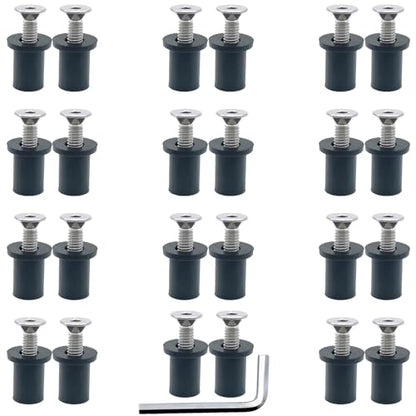 24 Pairs M4 Neoprene Rubber Well Nuts for Kayak with Brass Inserts - size: 24 Pairs M4 Rubber Well Nuts