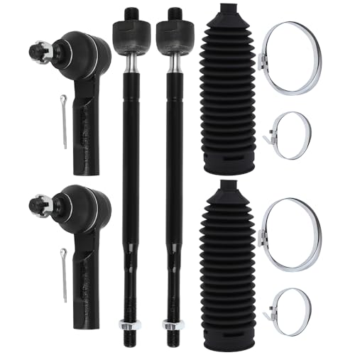 Front Inner Outer Tie Rod End w/Steering Boot fit for Honda Odyssey 2011 2012 2013 2014 2015 2016 2017, Front Suspension Kit - 6pc Set - color: Tie Rod+Boot, size: medium