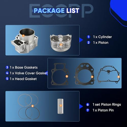 ECCPP 519CC Top End Rebuild Kit for Honda for Foreman 500 2020-2024 - size: 12100-HR6-B00