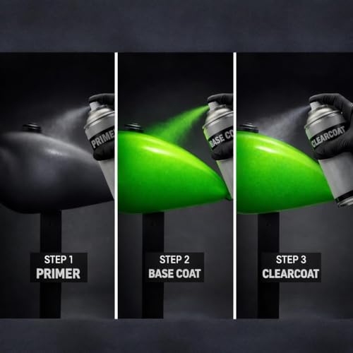 LiME LiNE Automotive Neon Basecoat Aerosol Spray Paint - Must be Clearcoated with High Gloss 2K Double Shot Clearcoat System (Neon Red + Clearcoat Kit) - color: Neon Red + Clearcoat Kit