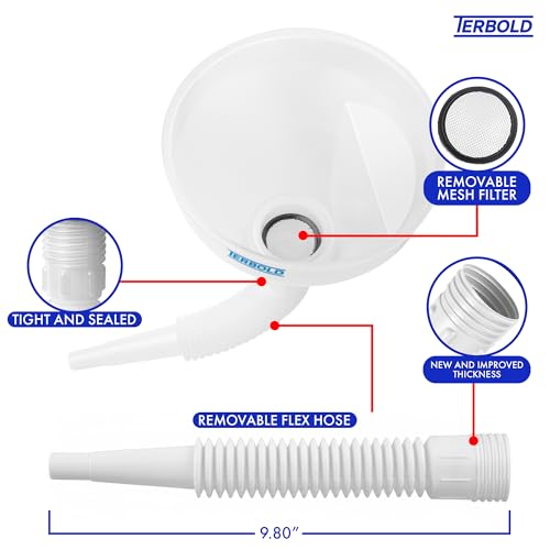 Automotive Flex Funnel with Hose (White) - color: White