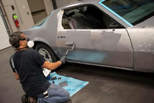 Eastwood Optiflow Roll-On Complete Automotive Epoxy Primer Paint with DSB Dustless Block Sanding Kit | Gray