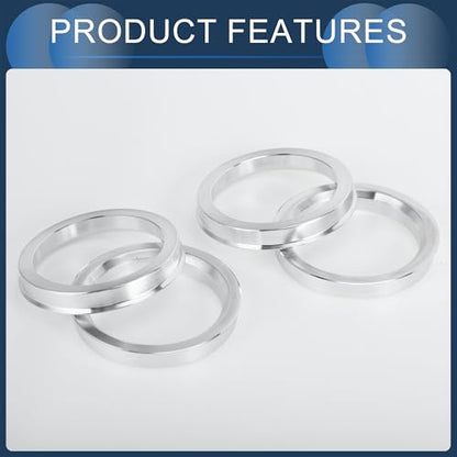 Hub Centric Rings, 57.1mm ID to 70.1mm OD Vehicle Wheel Hubrings Aluminum Alloy, 4 Pcs - size: 57.1mm to 70.1mm