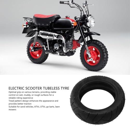 Vacuum Tire, Electric Scooter Tire 90/65-8 Rubber for Super Pocket Bike, Front Wheel Tubeless Replacement Tyre