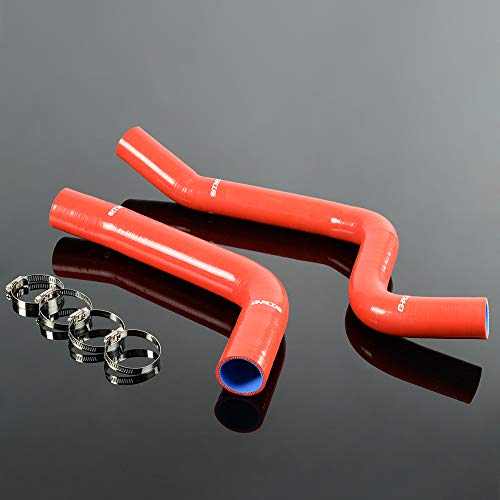 PIT66 Silicone Radiator Hose Kit Fit Chevy Camaro/Firebird 1967-1969 - color: Red